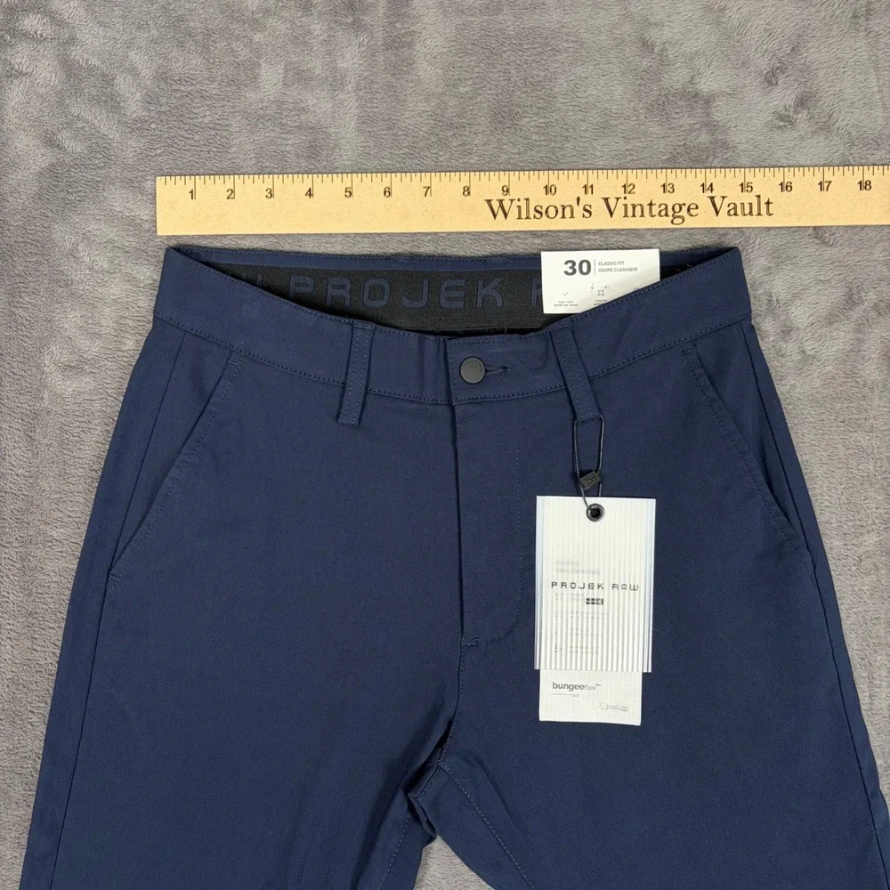 Projek Raw Pants Mens 30 Navy Blue Bungeeflex Classic Fit Stretch Work Chino - Picture 5 of 10